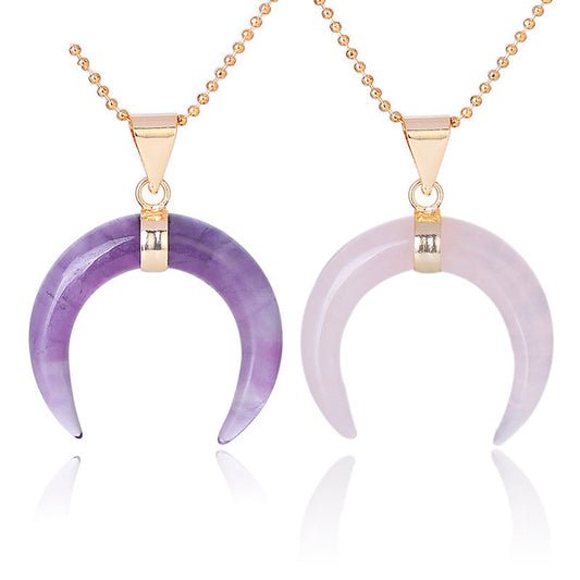 Collar con Dije de Luna y Cristal Semiprecioso - Image 2