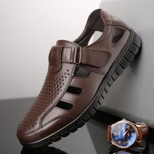 Sandalias de Cuero para Hombre con Diseño Transpirable - Image 2