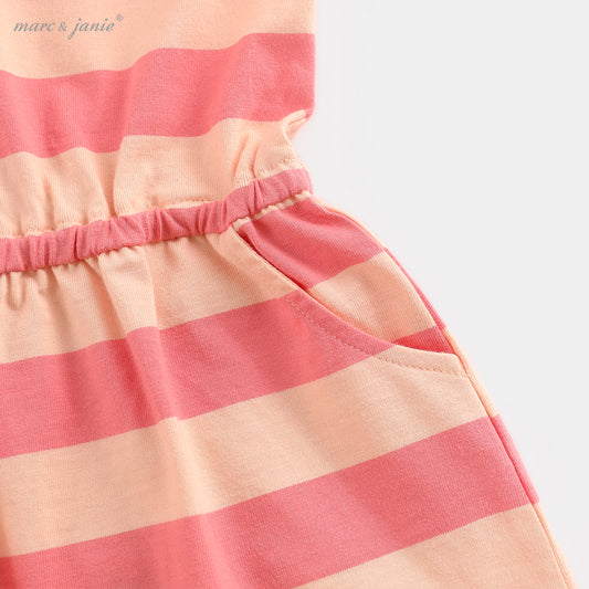 Vestido a Rayas de Manga Corta para Niña - Image 2