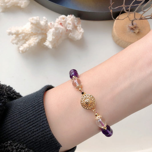 Pulsera de Amatista Natural con Diseño Minimalista e Independiente - Image 2