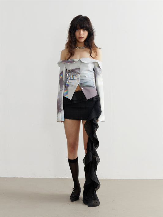 Blusa Diseñadora para Mujer con Estampado de Luz y Sombra - Image 2