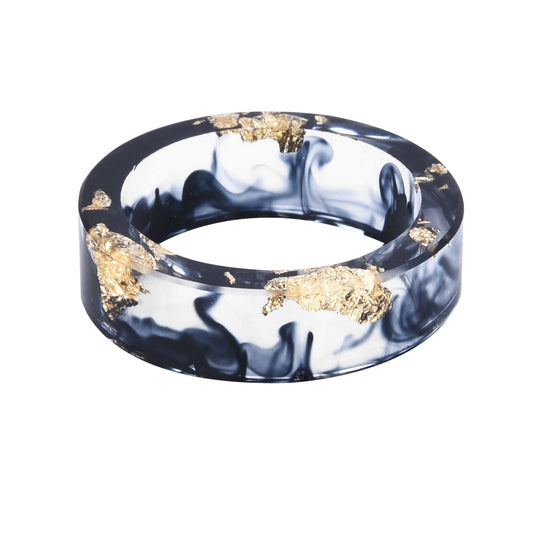 Anillo de Resina con Flores Secas y Laminado Dorado - Joya Artesanal Única - Image 2
