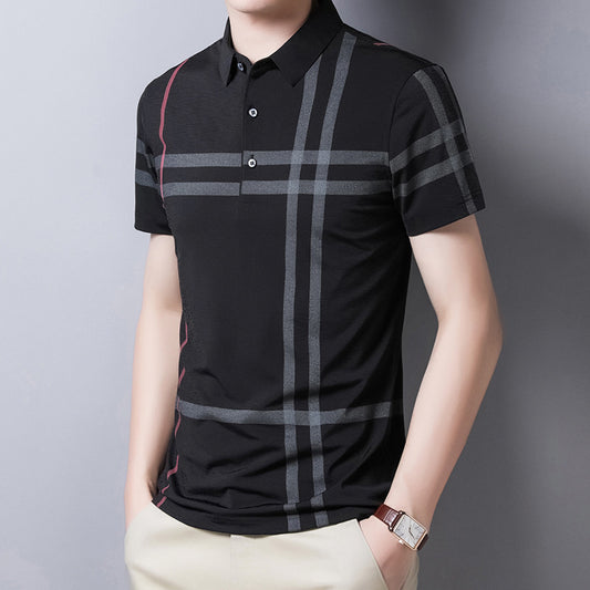 Polo Rayas Verano Hombre Slim Fit Streetwear Manga Corta - Image 2