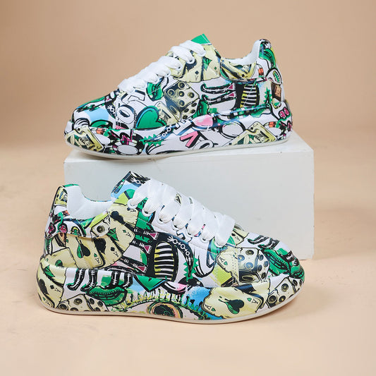 Zapatillas Deportivas Plataforma Mujer con Diseño Pintado a Mano - Image 2