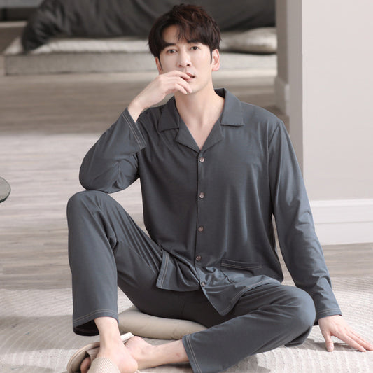 Pijama Cardigan Modal para Hombre - Conjunto Casual de Descanso - Image 2