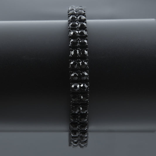 Pulsera de 2 Filas con Brillantes Estilo Hip Hop para Hombre - Image 2