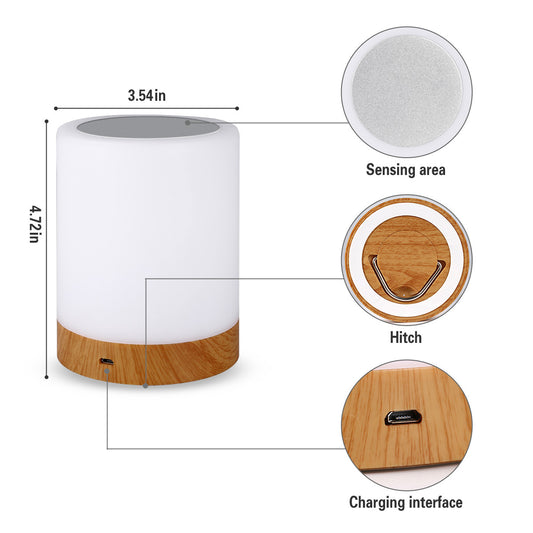 Lámpara Nocturna LED Multicolor con Diseño Veta de Madera - Image 2