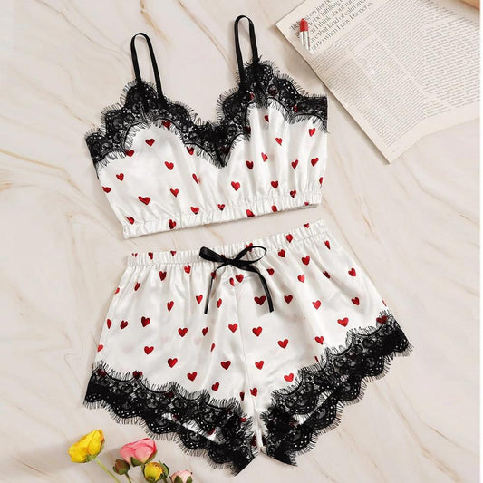 Conjunto de Encaje en Seda de Hielo con Tirantes - Image 2