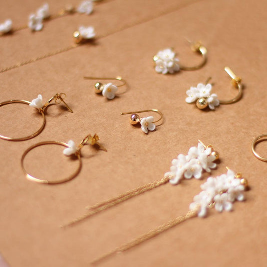 Conjunto de Joyería en Porcelana Hueso con Diseño Artístico Osmanthus - Image 2