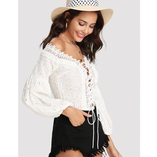 Camisa Enteriza de Encaje Elegante - Image 2