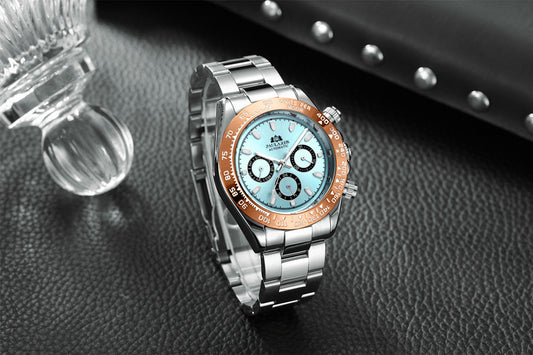 Reloj Automático Mecánico Multifunción Luminoso Azul Hielo para Hombre - Image 2