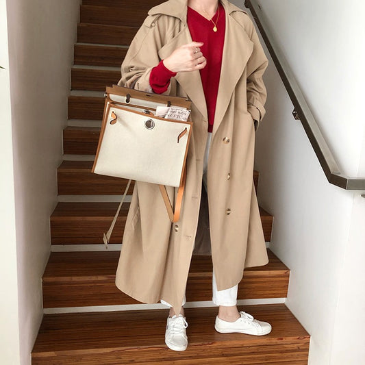 Abrigo Trench Coat Doble Botonadura - Corte Suelto y Ajustado - Image 2