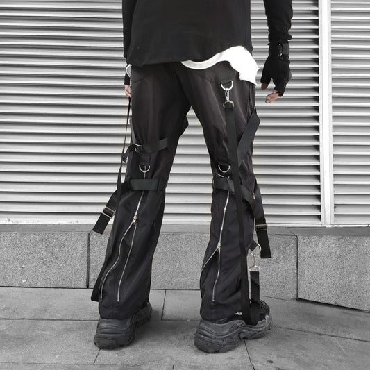 Pantalones Sueltos Hip-hop con Cierre de Webbing - Image 2