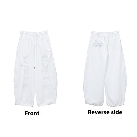 Pantalones Casuales Rotos con Parches Denim para Bailar - Image 2