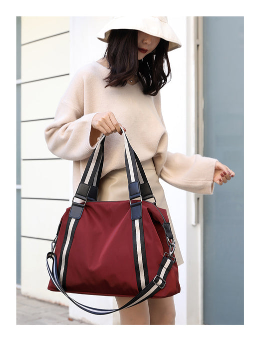 Bolsa de Viaje Plegable para Mujer - Diseño a Rayas Coreano - Image 2