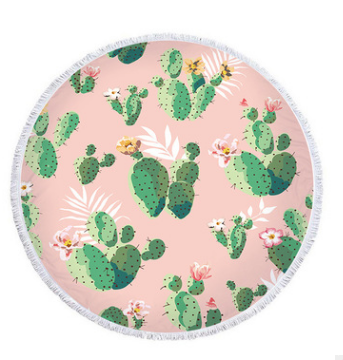 Toalla de Playa Redonda Oasis Cactus - Microfibra Multiusos - Image 2