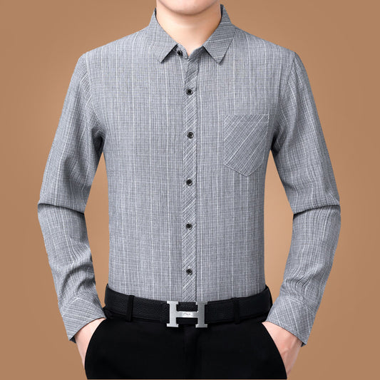 Camisa de Lino y Algodón Manga Larga para Hombre sin Planchado - Image 2