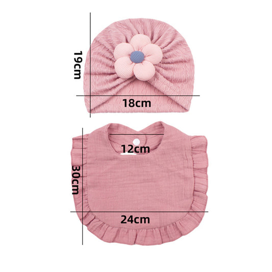 Conjunto de Gorro y Babero para Recién Nacido - Baberos de Muselina Orgánica con Volantes - Image 2