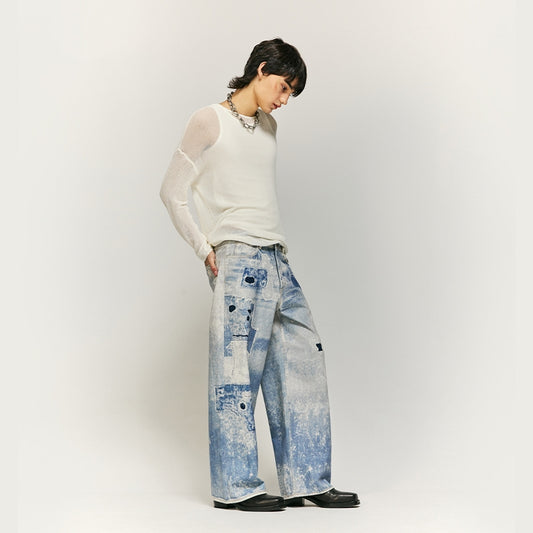 Jeans Tie-Dye Lavado con Impresión Digital - Image 2