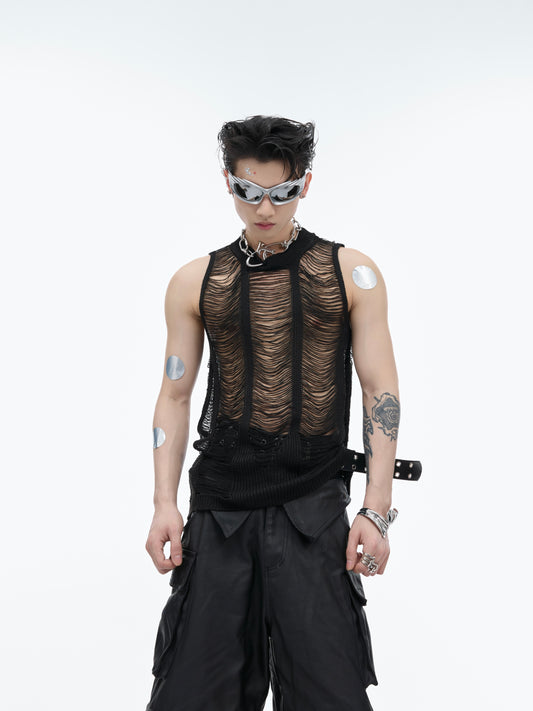 Chaleco Tejido Slim Fit con Detalles Calados - Image 2