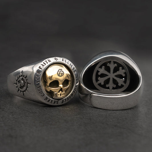 Anillo de Calavera Plata 925 Estilo Punk Rock para Hombre - Image 2
