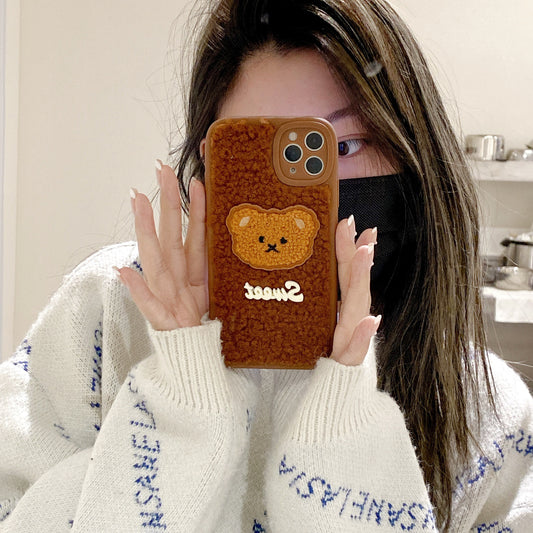 Funda de Celular Oso Peluche 3D Bordado Adorable - Image 2