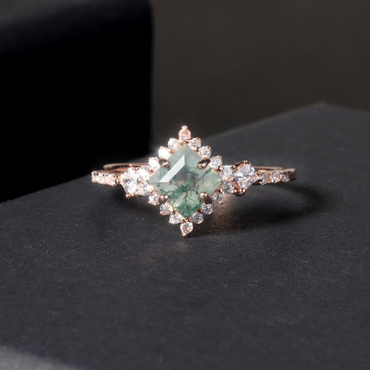 Anillo de Ágata Acuática Natural con Diseño Elegante - Image 2