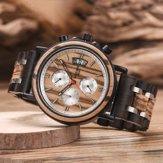 Reloj de Madera Maciza Multifuncional - Image 2