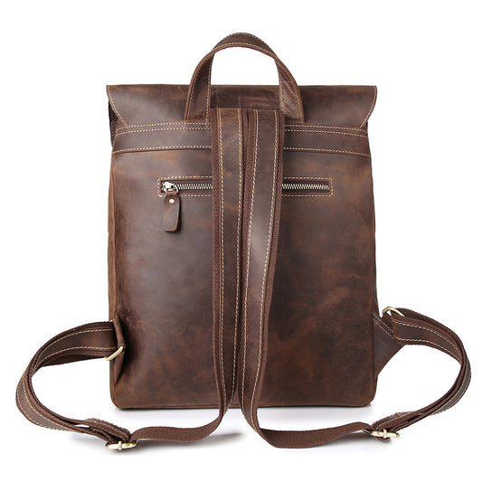 Mochila de Cuero Vintage para Hombre - Estilo Retro Casual - Image 2