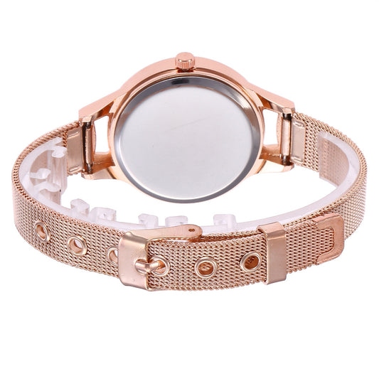 Reloj Pulsera Mujer Malla Acero Inoxidable Dorado Rosa con Cierre Magnético - Image 2