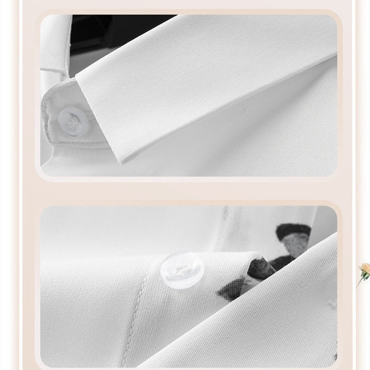 Camisa Slim Fit para Hombre con Estampado de Pintura Artística - Image 2