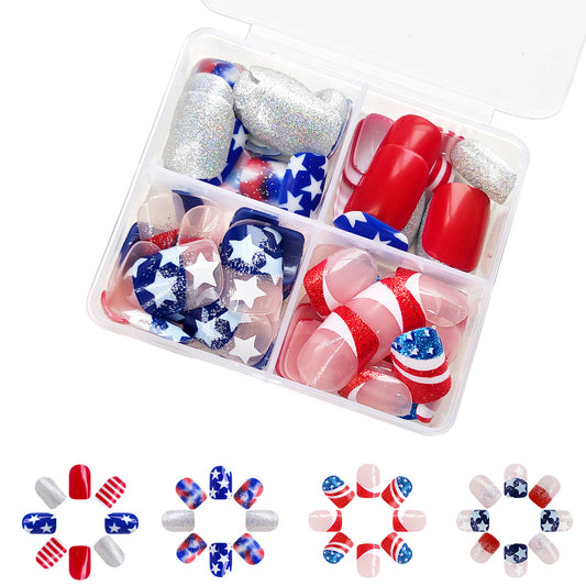 Uñas Decoradas Estrella de Cinco Puntas - Diseño Independencia - Image 2