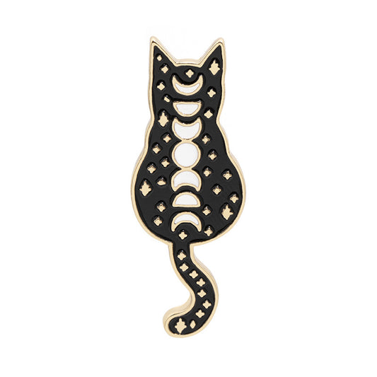 Broche Gato Esmaltado con Gotitas de Aceite - Aleación Metálica para Denim - Image 2