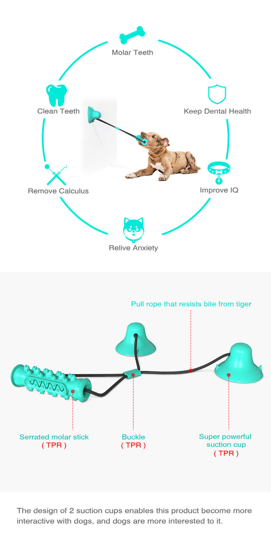 Juguete Interactivo Doble Ventosa para Perros con Masajeador Dental - Image 2