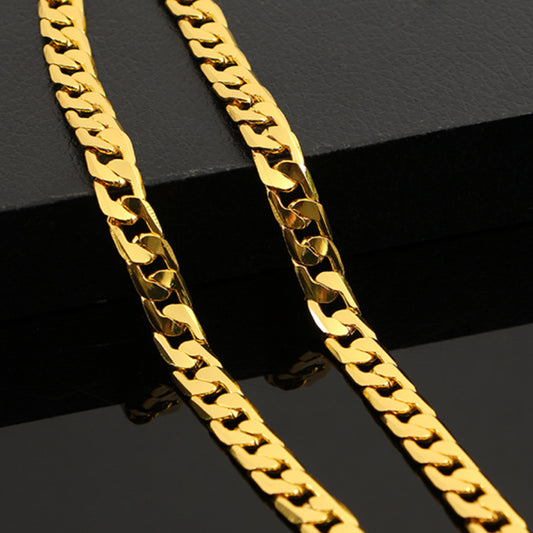 Collar de Cadena Cubana Plana para Hombre - Estilo NK - Image 2