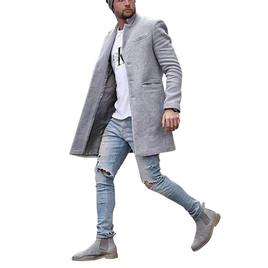 Abrigo Trinchera Largo para Hombre - Otoño e Invierno - Image 2