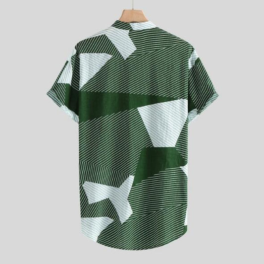 Camisa Casual Hawaii Hombre Cuello Mao Verano Transpirable - Image 2