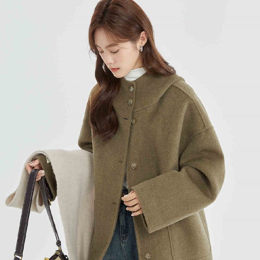 Abrigo Reversible de Cachemira con Capucha para Invierno - Image 2