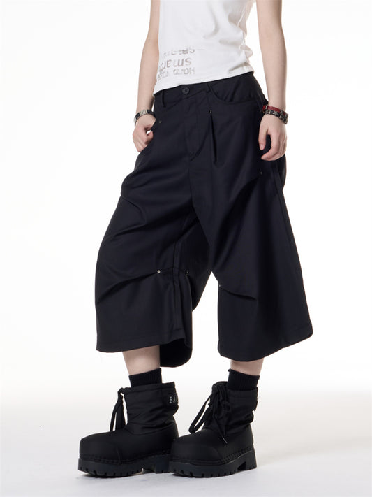 Jumpsuit Ancho de Tiro Bajo con Pliegues y Corte Relajado - Image 2