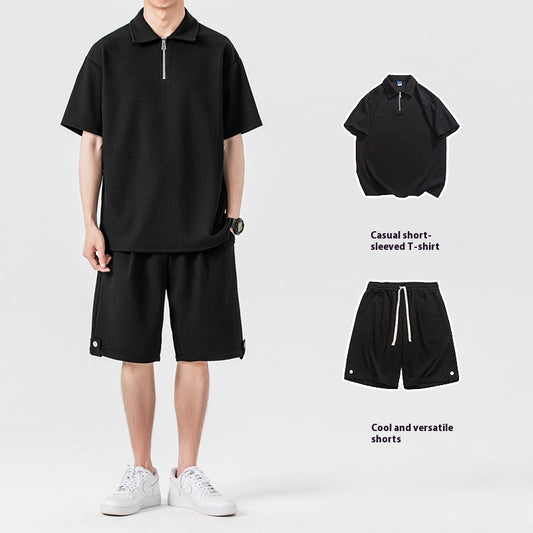 Conjunto de Pareja: Polo y Shorts Deportivos en Colores Sólidos - Image 2