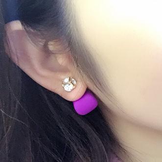 Aretes Cubo Multicolor - Diseño Geométrico Moderno - Image 2