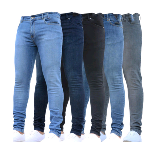 Pantalones Vaqueros Ajustados de Color Sólido para Hombre - Image 2