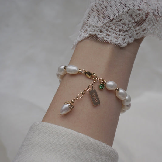 Pulsera de Perla Zircón Natural - Joyería de Lujo Moda Inspo - Image 2