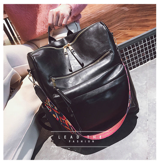 Mochila de Cuero Vintage con Gran Capacidad - Image 2
