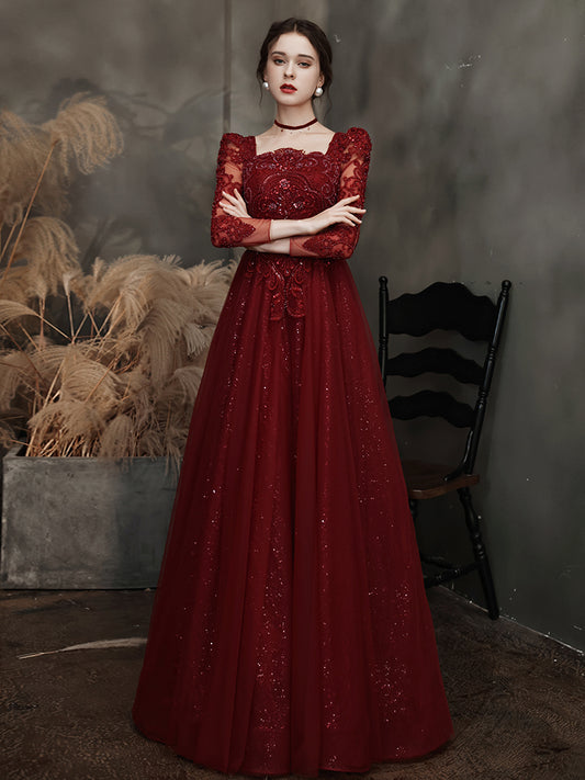 Vestido de Noche Elegante con Mangas para Mujer - Image 2