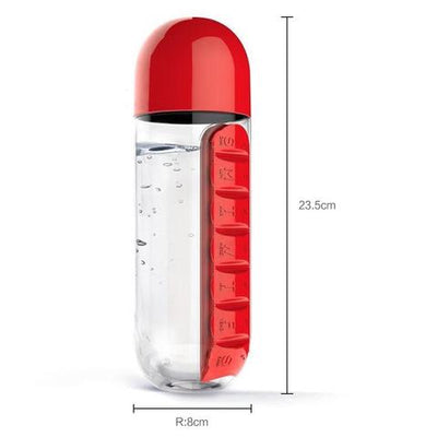 Botella Térmica Portátil con Compartimento para Medicinas - 7 Días