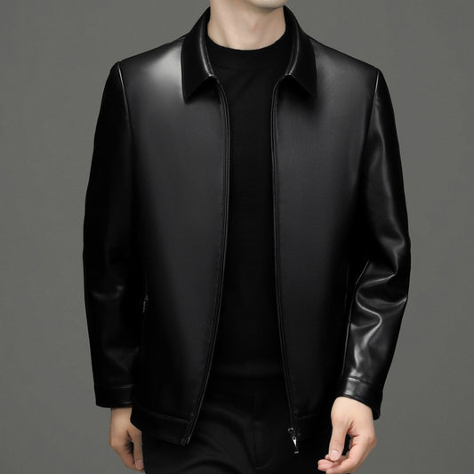 Chaqueta de Cuero PU Estilo Ejecutivo con Solapa - Otoño - Image 2