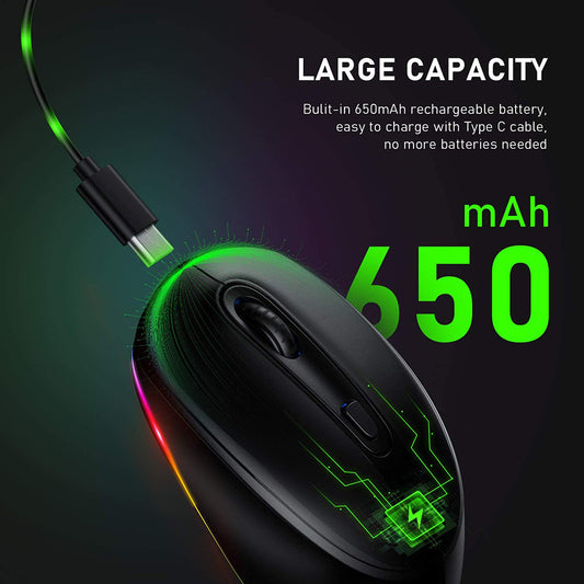 Ratón Inalámbrico Ergonómico 24g Recargable 1600dpi - Image 2