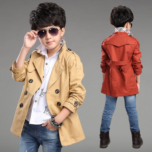 Abrigo Trinchera Casual de Largo Medio para Niños - Image 2