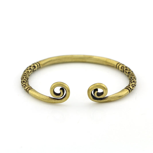Pulsera Brazalete de Cobre Puro Tejida a Mano con Acabado Bronce Antiguo - Image 2